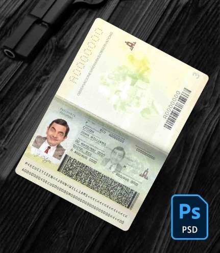 Ecuador passport PSD